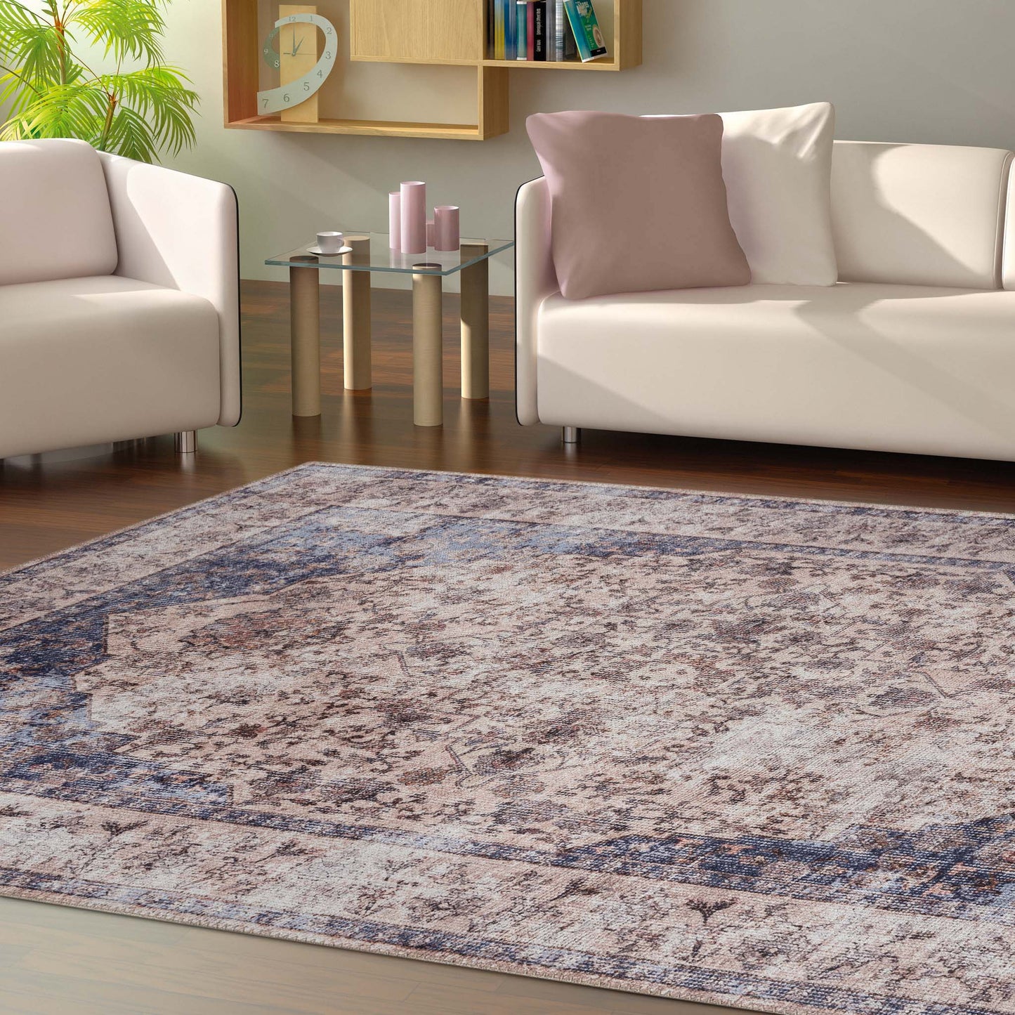 Hida Vintage Rug 142 Navy