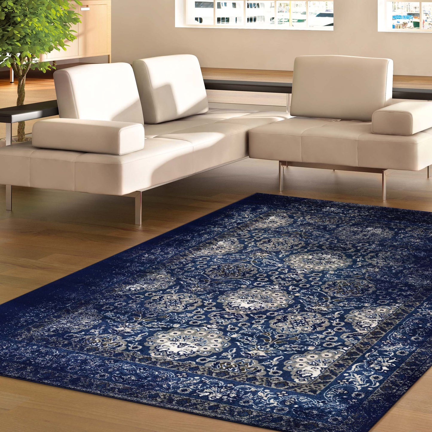 Turkish Vintage Rug 100 Navy
