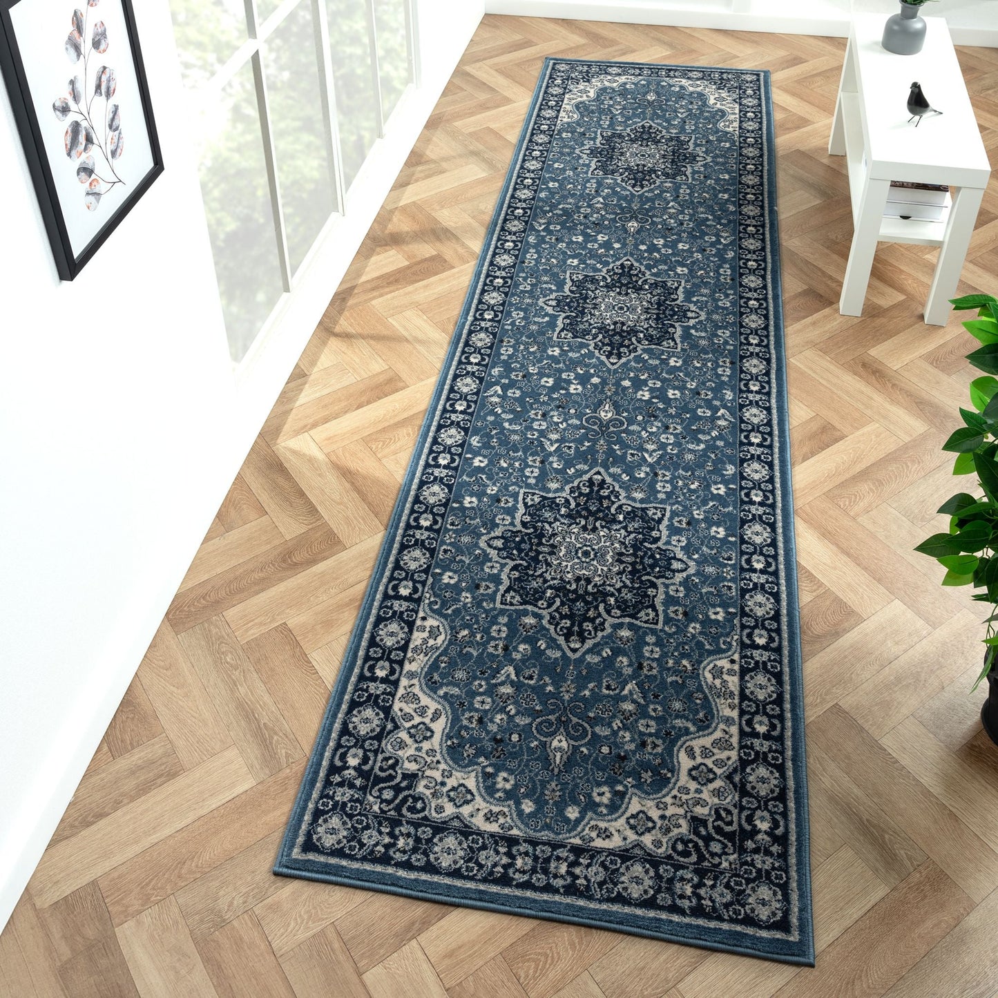 Turkish Vintage Rug 895 Navy Runner