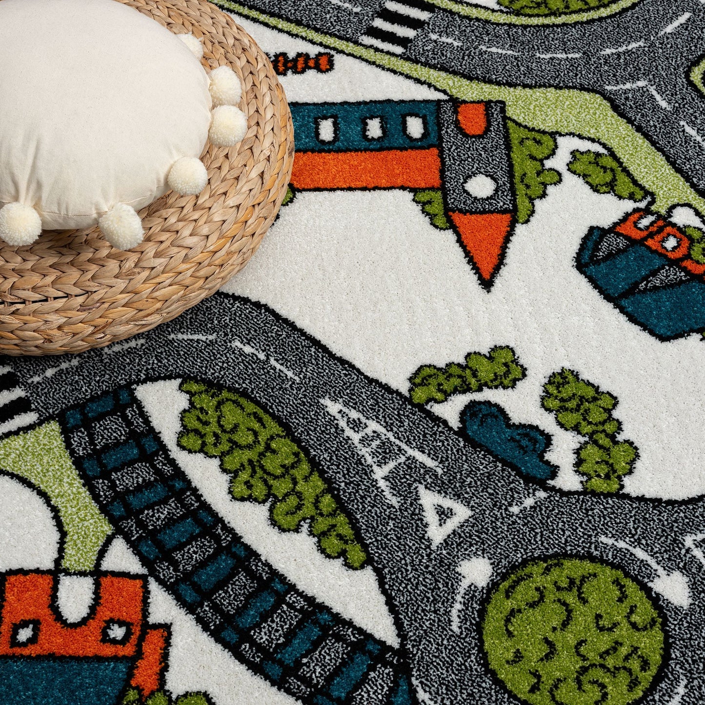 Kids Rugs 575 Cream Round