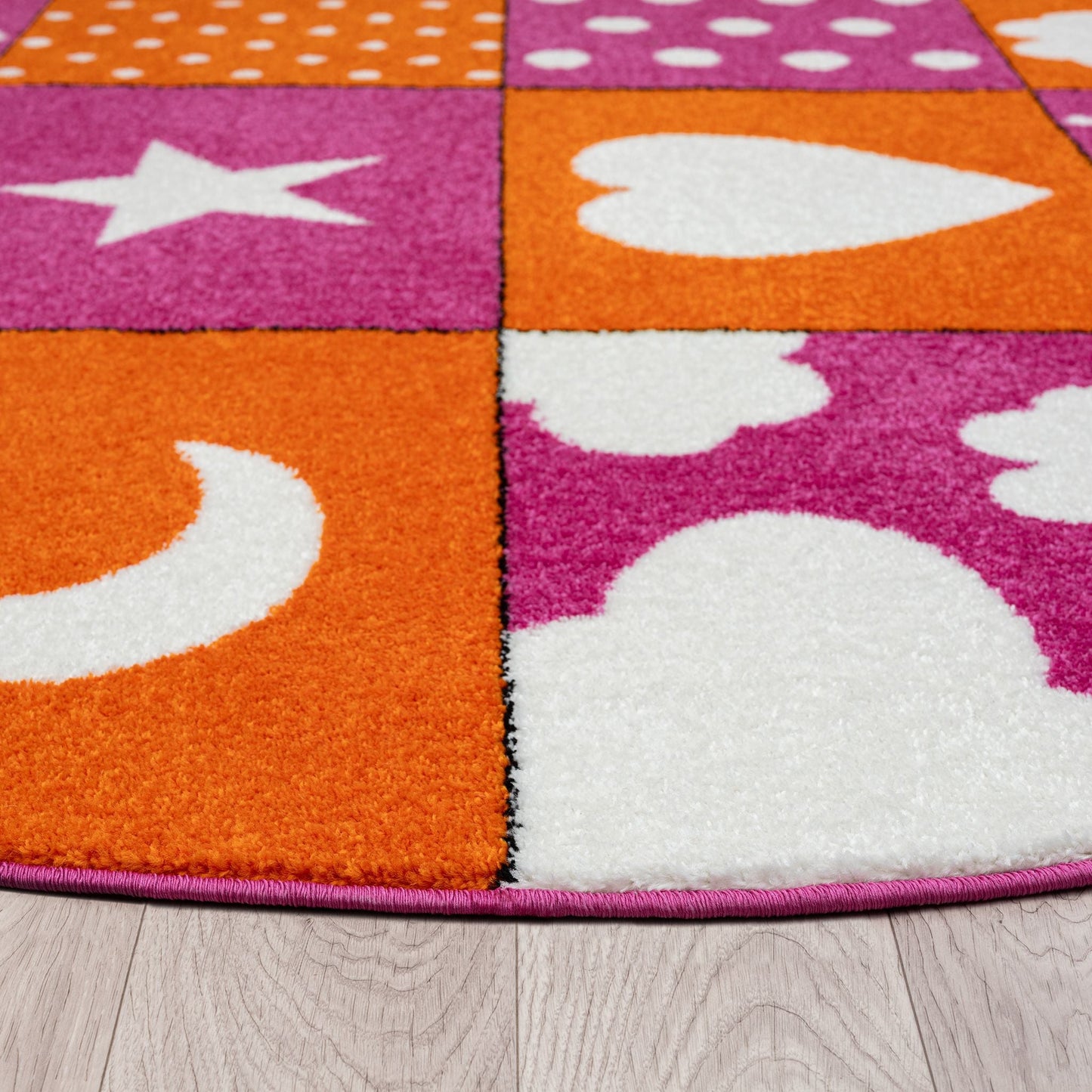 Kids Rugs 573 Pink Round