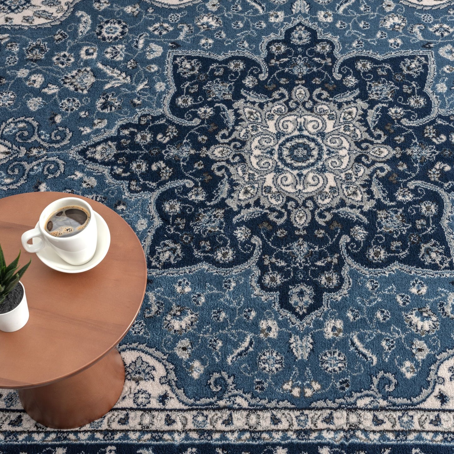 Turkish Vintage Rug 895 Navy