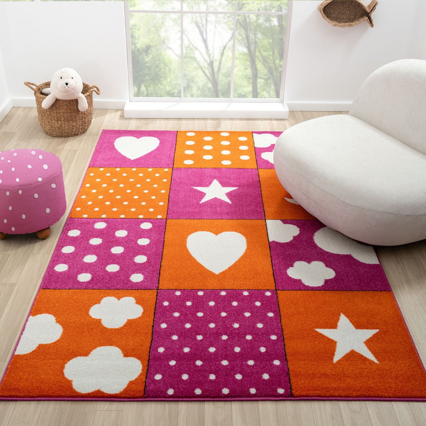Kids Rugs 573 Pink