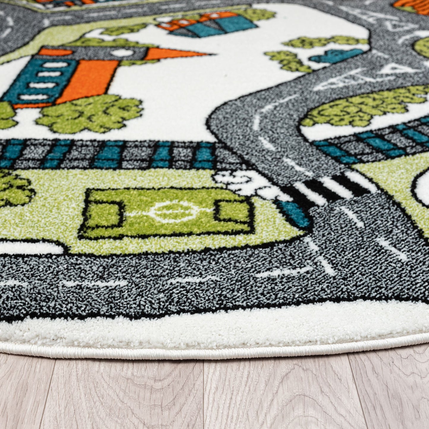 Kids Rugs 575 Cream Round
