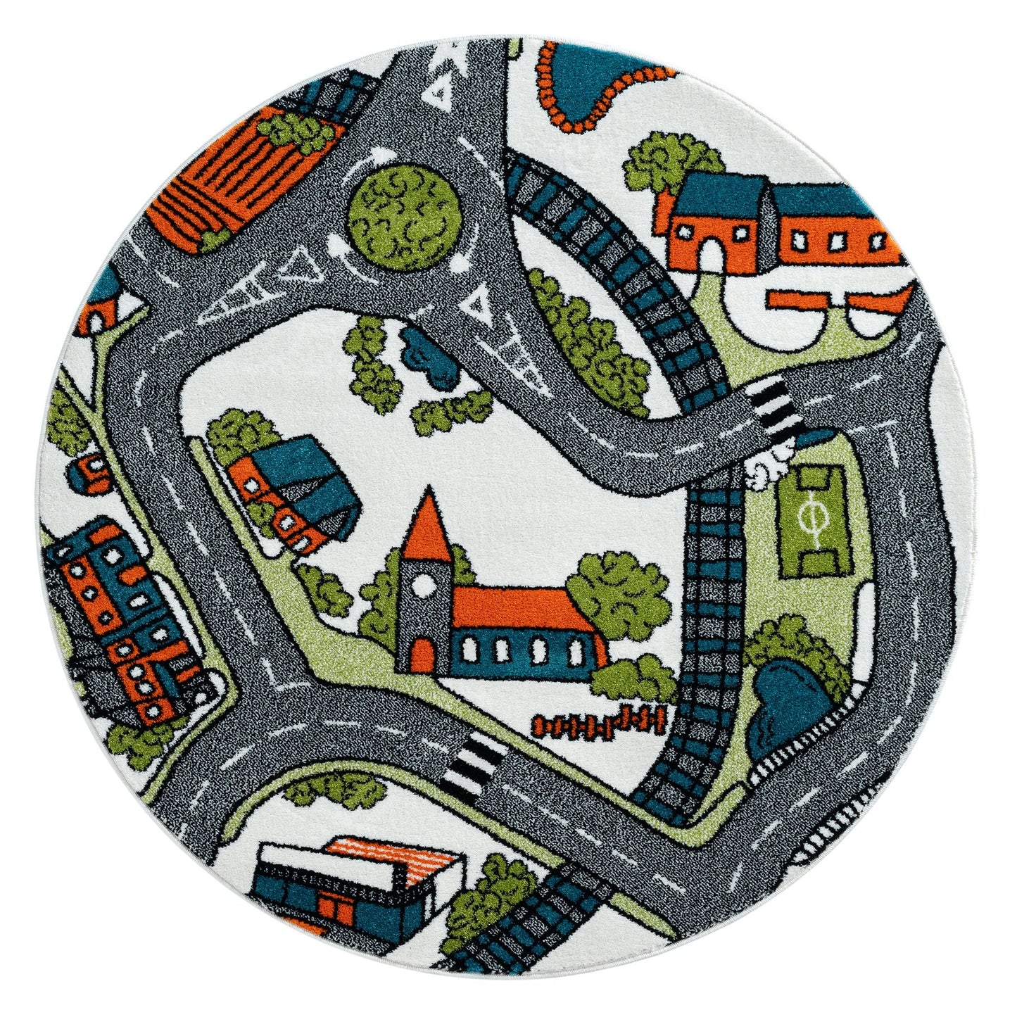 Kids Rugs 575 Cream Round