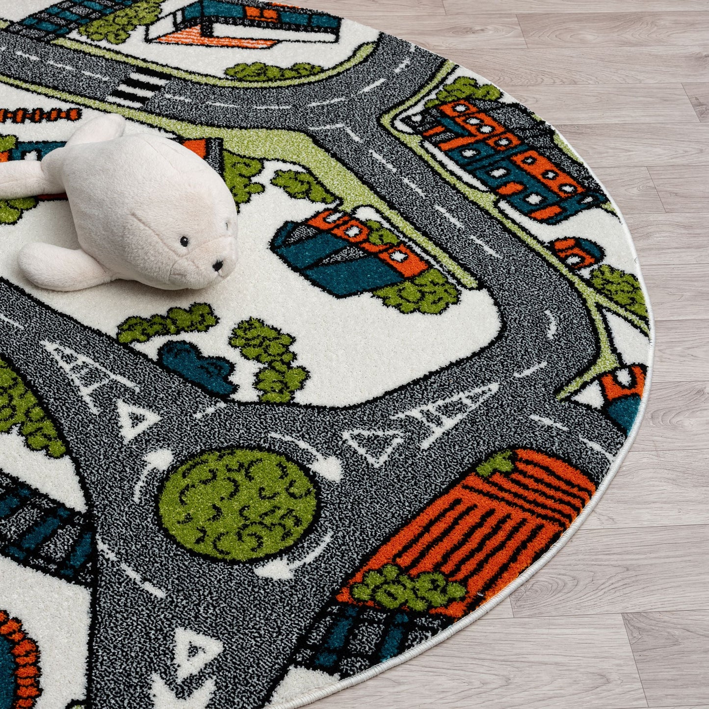 Kids Rugs 575 Cream Round