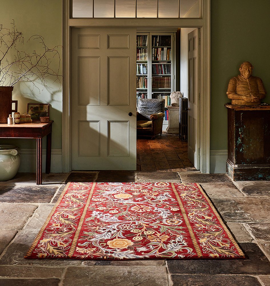 Wilhelmina Floral Rugs 127400 in Russet by William Morris