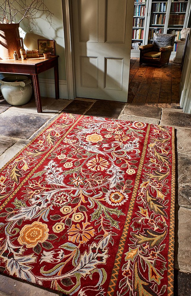 Wilhelmina Floral Rugs 127400 in Russet by William Morris