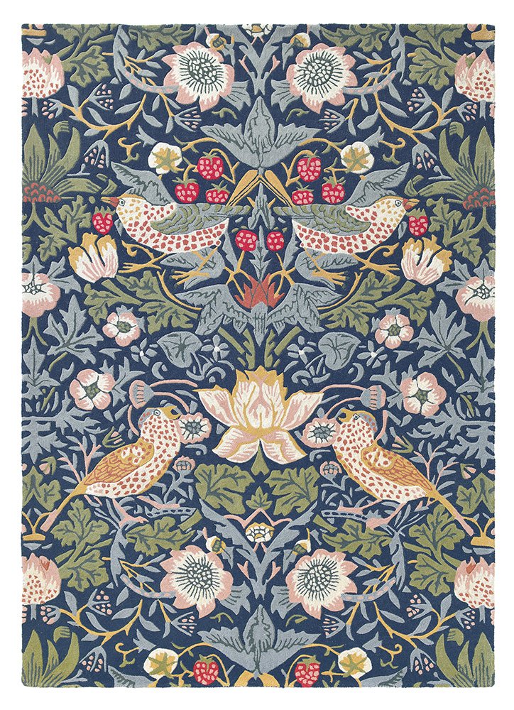 Strawberry Thief Rugs 027708 Indigo by William Morris