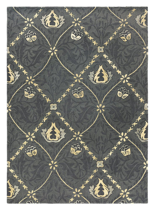 Pure Trellis Rugs in Black Ink 029105 by William Morris