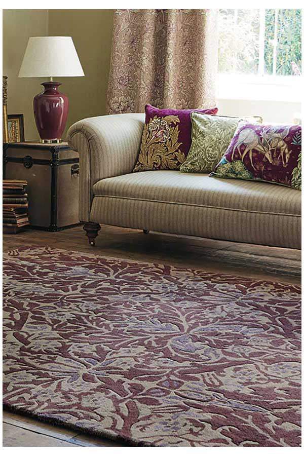 Morris & Co Autumn Flowers Plum 27500 - aladdinrugs - 1