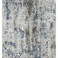 Kendra Casper Distressed Modern Rug Blue Grey White