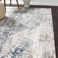 Kendra Casper Distressed Modern Rug Blue Grey White