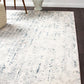 Kendra Farah Distressed Contemporary Rug White Blue Grey