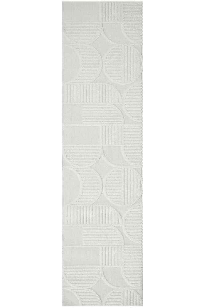 Lotus Leo White Runner Rug