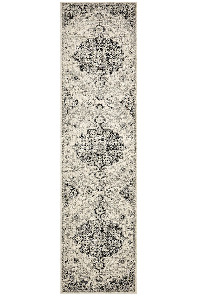 Museum Transitional Charcoal Runner Rug