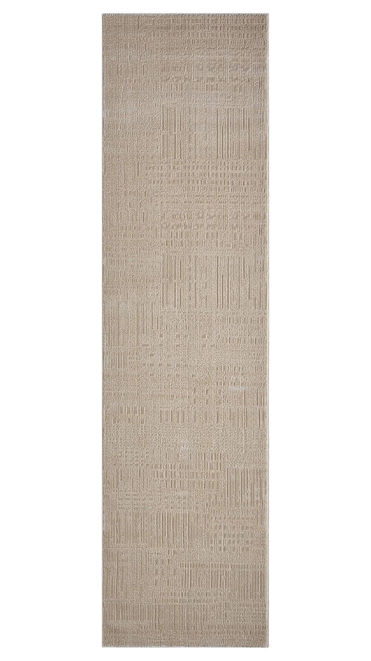 Beige runner rug on a white background