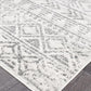 Oasis Ismail White Grey Rustic Runner Rug