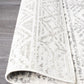 Oasis Ismail White Grey Rustic Runner Rug