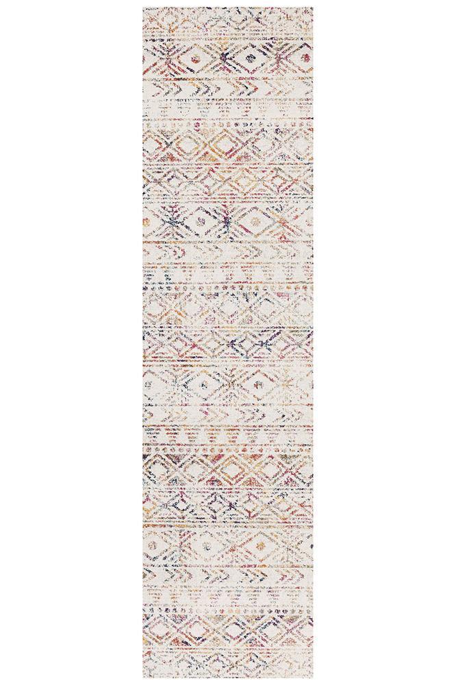 Oasis Ismail Multi Grey Rustic Runner Rug