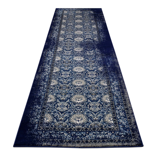 Turkish Vintage Rug 100 Navy Hallway Runner