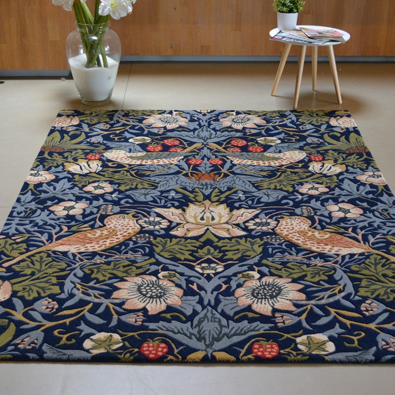 Strawberry Thief Rugs 027708 Indigo by William Morris