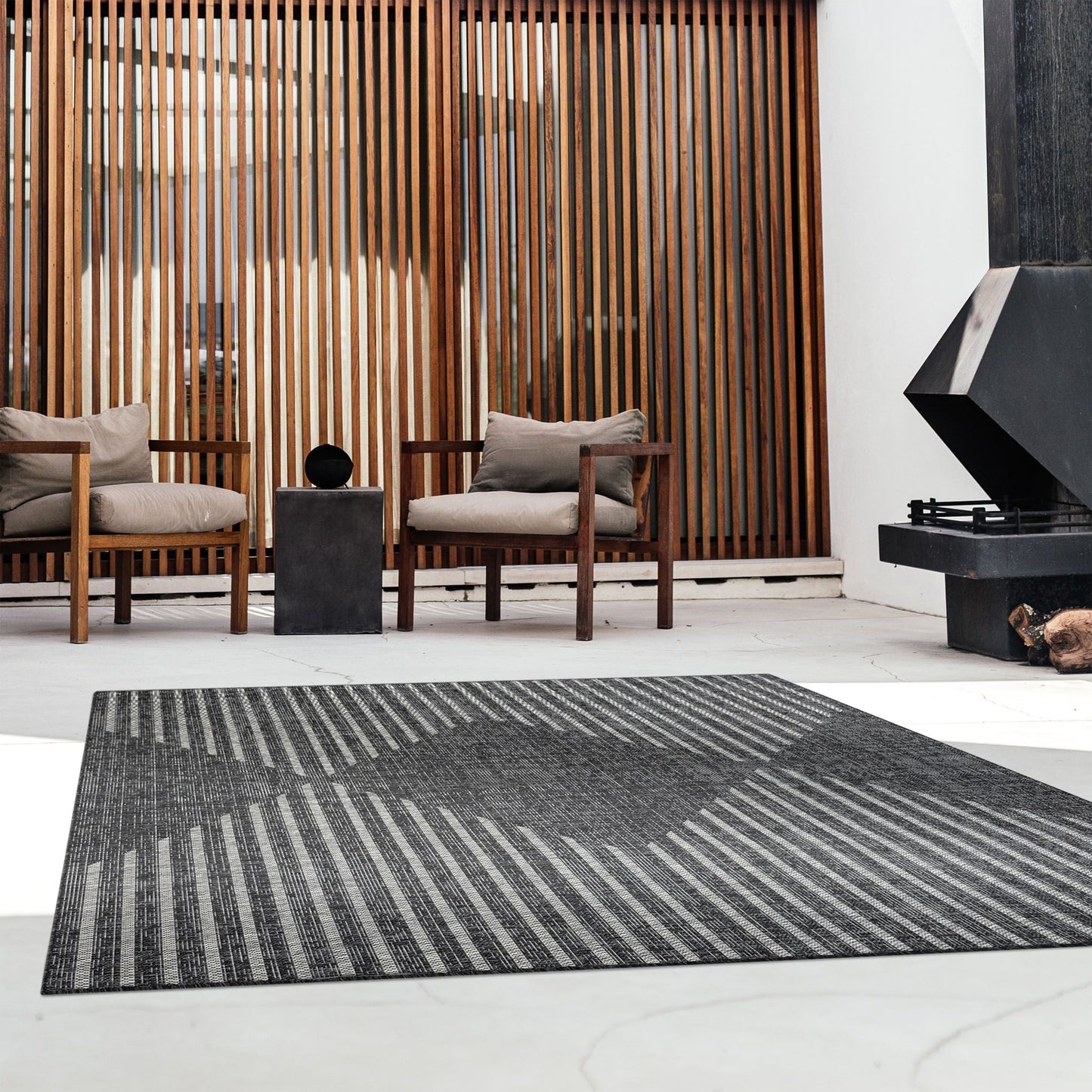 Alfa Out Door Rug 425 Ebony