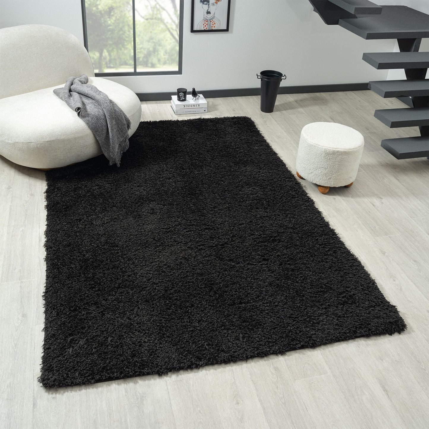 Fluffy Shag Rug 397 Ebony