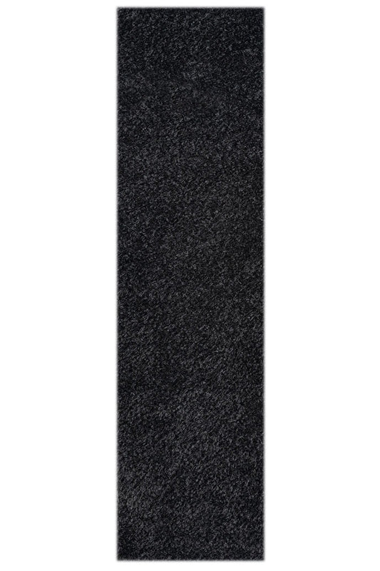 Fluffy Shag Rug 397 Ebony Runner