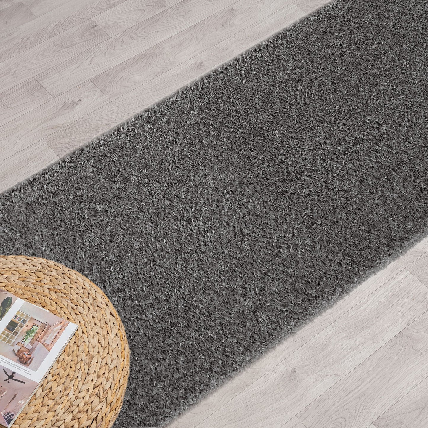 Fluffy Shag Rug 395 Ash Runner