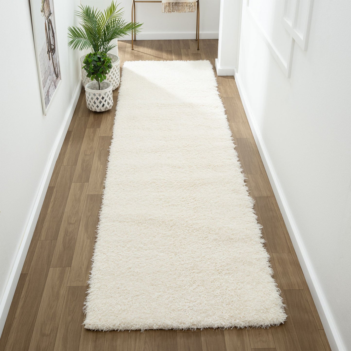 Fluffy Shag Rug 393 Sand Runner