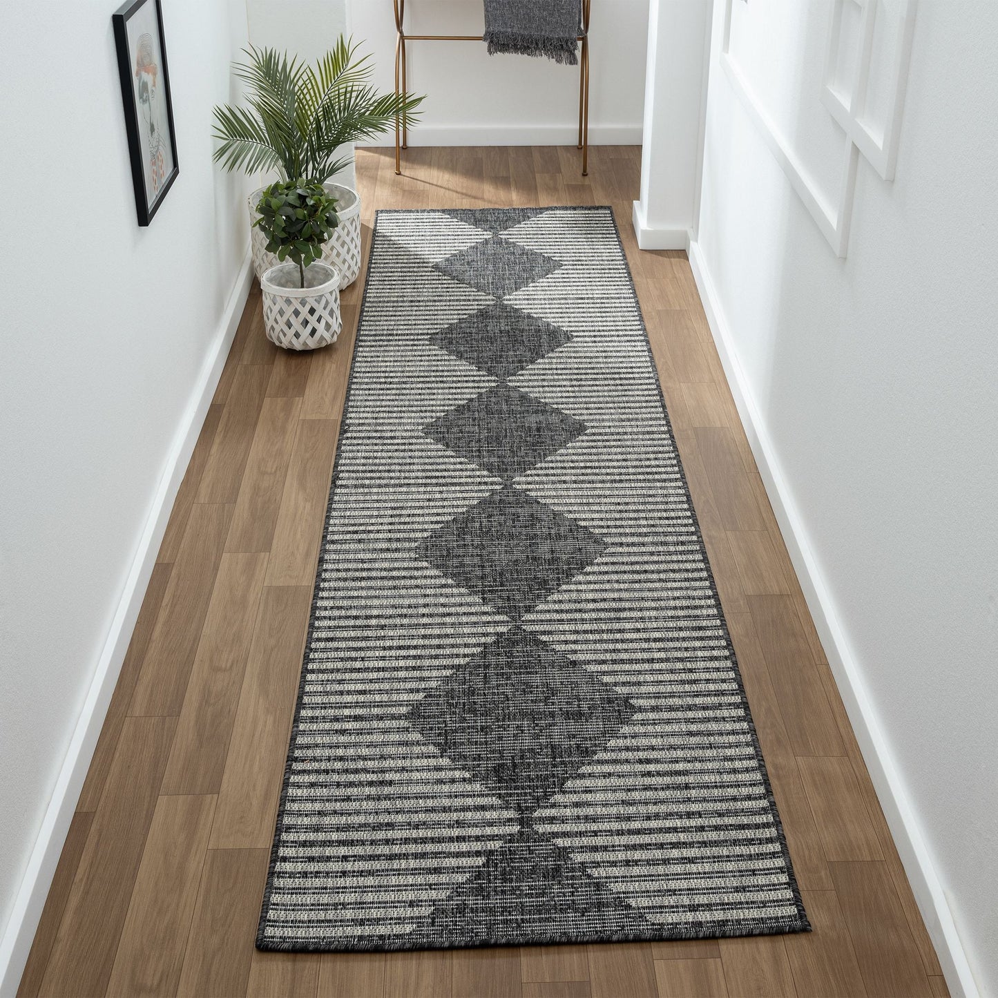 Alfa Out Door Rug 425 Ebony Runner