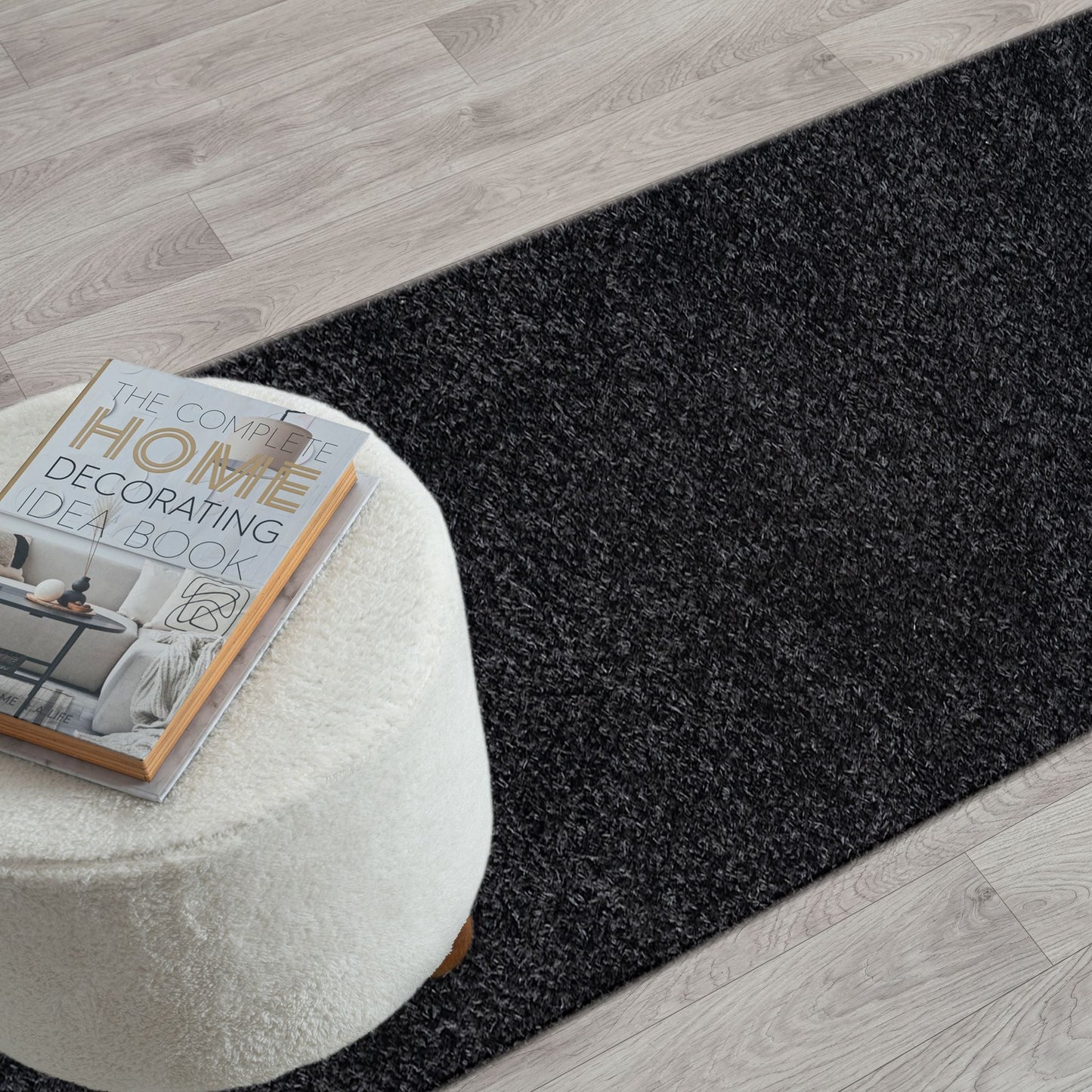 Fluffy Shag Rug 397 Ebony Runner