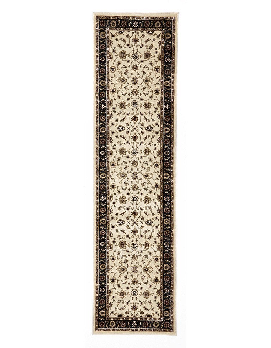 Sydney Collection Classic Rug Ivory With Black Border