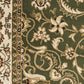 Sydney Collection Medallion Rug Green With Ivory Border